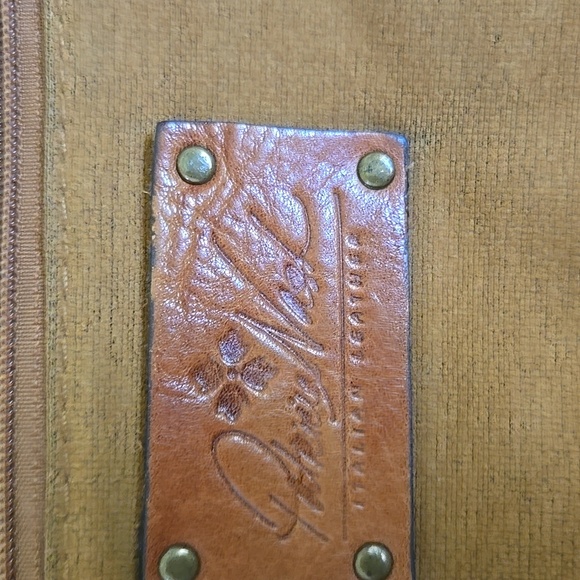 Patricia Nash Brown Tote or Bucket Bag, Adjustable Straps, Travel Theme, Leather - Picture 11 of 13